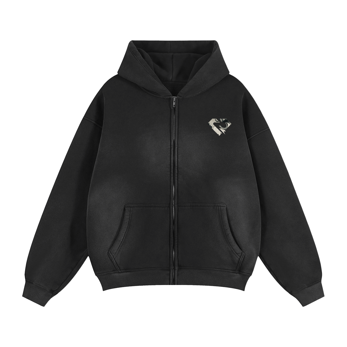 Acid Wash BaKo Zipper Hoodie
