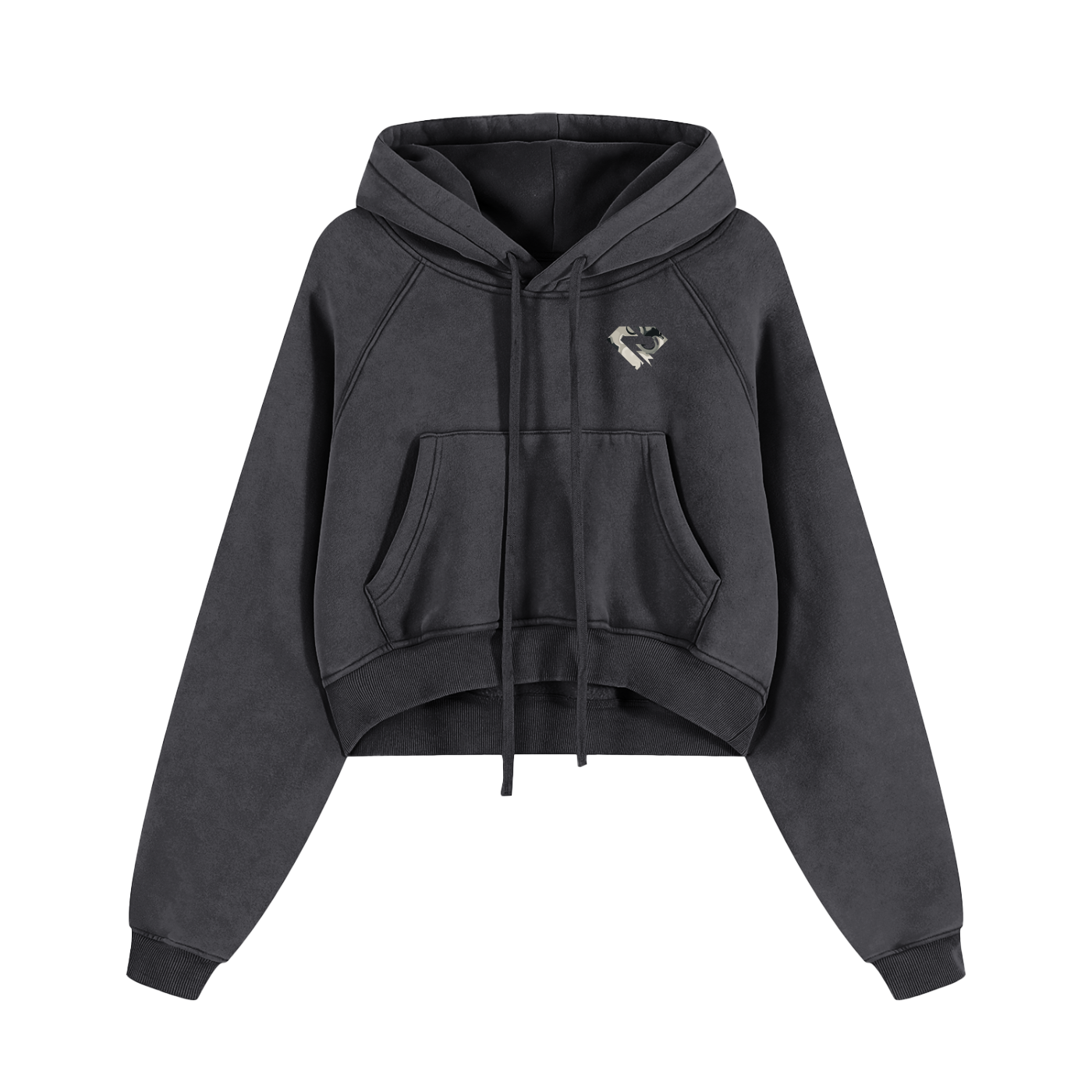 Women Washed Cropped Hoodie